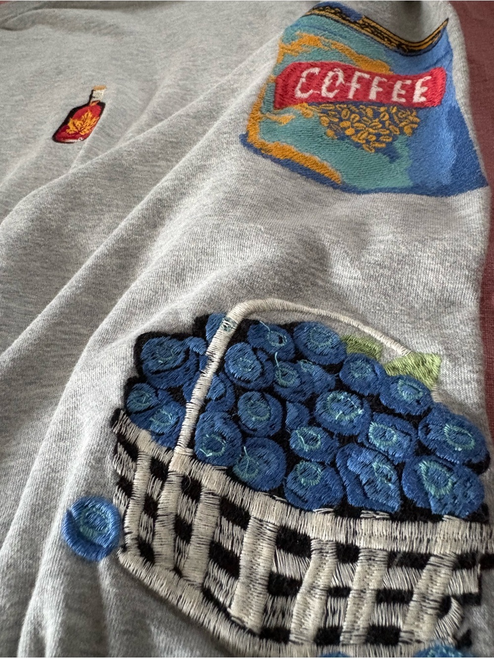 Anthropologie Embroidered Crewneck Sweatshirt Pancake Brunch Sz 1X - Picture 3 of 7